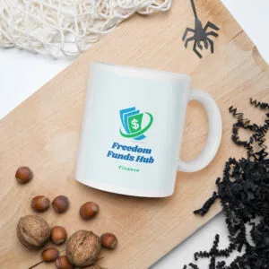 Freedom Funds Hub White glossy mug